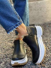 Bottes Ankle Plateforme Femme à Bout Rond et Fermeture Éclair